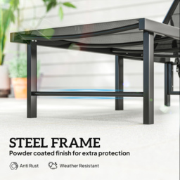 Outsunny Set of Two Reclining Sun Loungers - Black - thumbnail 6