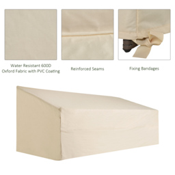 Outsunny Sofa Cover: Waterproof 600D Oxford Cloth, Large Patio Furniture Protector, Beige, 218x111x63-101cm - Aosom UK - thumbnail 4