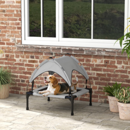 PawHut Elevated Cooling Pet Bed: Breathable Mesh Raised Cot for Small to Medium Dogs, Washable, Light Grey - Aosom UK - thumbnail 2