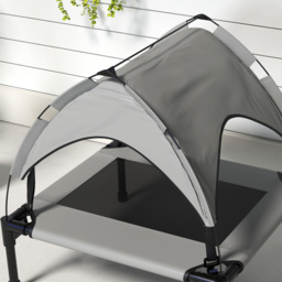 PawHut Elevated Cooling Pet Bed: Breathable Mesh Raised Cot for Small to Medium Dogs, Washable, Light Grey - Aosom UK - thumbnail 8