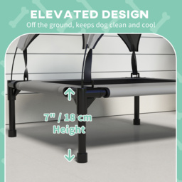 PawHut Elevated Cooling Pet Bed: Breathable Mesh Raised Cot for Small to Medium Dogs, Washable, Light Grey - Aosom UK - thumbnail 7