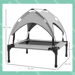 PawHut Elevated Cooling Pet Bed: Breathable Mesh Raised Cot for Small to Medium Dogs, Washable, Light Grey - Aosom UK - thumbnail 3