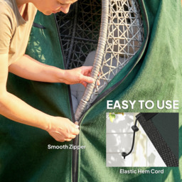 Outsunny 196 x 230 cm Hanging Egg Chair Protective Cover - Green - thumbnail 5