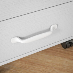HOMCOM 3 Drawer File Cabinet, Mobile Filing Cabinet on Wheels for Home Office, Study, White - Aosom UK - thumbnail 8