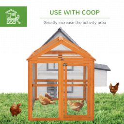 PawHut Chicken Run Coop, Wooden Chicken House for 1-3 Chickens, Hen House Duck Pen Outdoor w/ Combinable Design, Orange - thumbnail 6