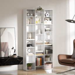 HOMCOM 21-Compartment Bookshelf - White - thumbnail 8