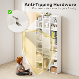 HOMCOM 21-Compartment Bookshelf - White - thumbnail 6