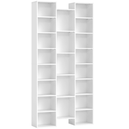 HOMCOM 21-Compartment Bookshelf - White - thumbnail 1