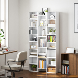 HOMCOM 21-Compartment Bookshelf - White - thumbnail 9