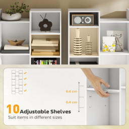 HOMCOM 21-Compartment Bookshelf - White - thumbnail 5