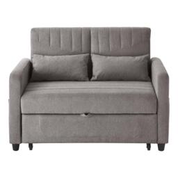 Adjustable Sofa Bed with 3-Level Backrest, Cozy Couch for Small Apartments, Living Rooms, or Bedrooms, 112L x 169W x 59H cm, Dark Grey - Aosom UK - thumbnail 2