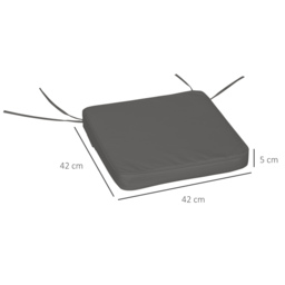 Outsunny Cosy Cushion Collection: Plush Seating Pads for Alfresco Lounging, 42x42x5cm, Slate Grey - Aosom UK - thumbnail 3