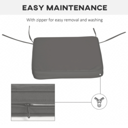 Outsunny Cosy Cushion Collection: Plush Seating Pads for Alfresco Lounging, 42x42x5cm, Slate Grey - Aosom UK - thumbnail 7