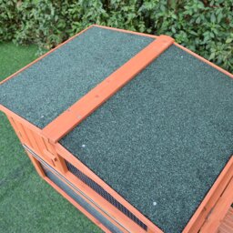 Pawhut 2 Floor Wooden Rabbit Hutch Bunny Cage House Chicken Coop Outdoor Garden Backyard 158 x 58 x 68 cm - thumbnail 4