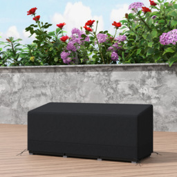 Outsunny Rectangular Patio Furniture Cover for 3 Seater Sofa Bistro Set, Water UV Resistant Protection 600D Oxford Fabric Rattan Lounge Clean Cover, 190 x 72 x 76cm, Black - thumbnail 7