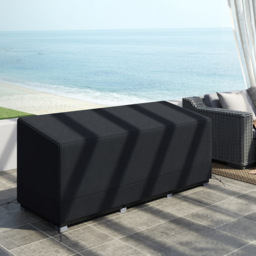 Outsunny Rectangular Patio Furniture Cover for 3 Seater Sofa Bistro Set, Water UV Resistant Protection 600D Oxford Fabric Rattan Lounge Clean Cover, 190 x 72 x 76cm, Black - thumbnail 8