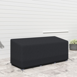 Outsunny Rectangular Patio Furniture Cover for 3 Seater Sofa Bistro Set, Water UV Resistant Protection 600D Oxford Fabric Rattan Lounge Clean Cover, 190 x 72 x 76cm, Black - thumbnail 9