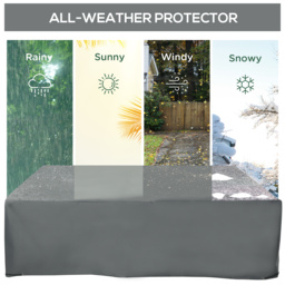 Outsunny Outdoor Oasis: Waterproof Anti-UV Patio Furniture Cover for Rattan Sun Lounger Set, Grey, 205L x 192W x 61H cm - Aosom UK - thumbnail 4
