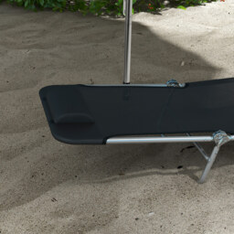 Outsunny Set of Two Steel Frame Sun Loungers, with Reclining Backs - Black - thumbnail 8