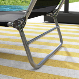Outsunny Set of Two Steel Frame Sun Loungers, with Reclining Backs - Black - thumbnail 9