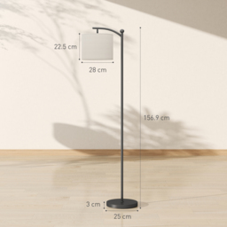 HOMCOM LED Floor Lamp, Stepless Dimmable Reading Standing Lamp with Magnetic Remote Control and 11 Colours Temperature & 11 Brightness Levels, 60 Min Timer for Living Room, Bedroom, Office, Black - thumbnail 3