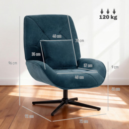 HOMCOM Accent Chair, Chenille Upholstered Swivel Armchair with Lumbar Pillow, High Back, Deep Seat and Metal Legs, Dark Green - thumbnail 3