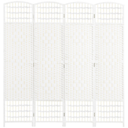 HOMCOM 4 Panel Folding Room Divider, Privacy Screen, Freestanding Paravent Partition Separator for Living Room, Bedroom and Office, 160 x 170cm, White - thumbnail 1
