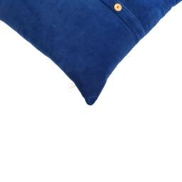 Set of 2 Quinn Cushion with Cotton-Soft Velvet Pile and Plush Filler, Handcrafted Pillow Ideal for Sofa and Bed, 45L x 45W x 15H cm, Blue - Aosom UK - thumbnail 5