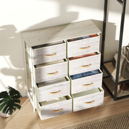 HOMCOM Chest of Eight Fabric Drawers - Natural Wood Finish - thumbnail 8