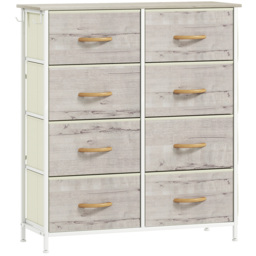 HOMCOM Chest of Eight Fabric Drawers - Natural Wood Finish - thumbnail 1
