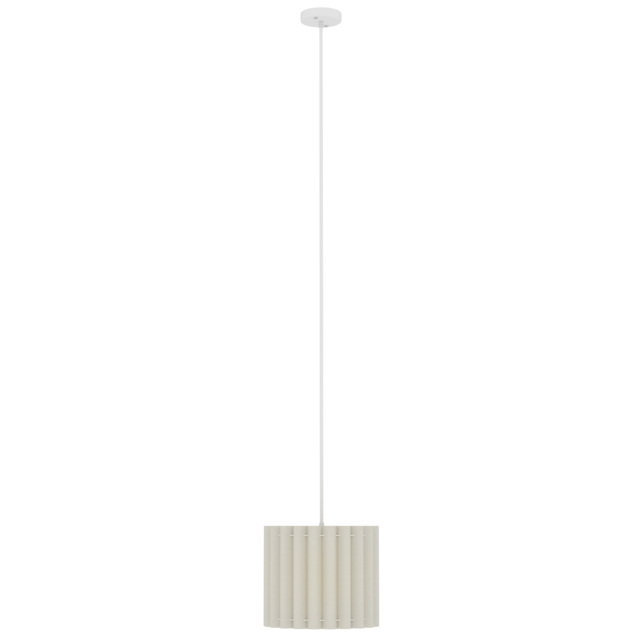 HOMCOM Linen Pendant Light, Modern Wave Ceiling Light Shade, E27 Lampshade for Living Room, Bedroom, Kitchen, Hallway, White - image 1