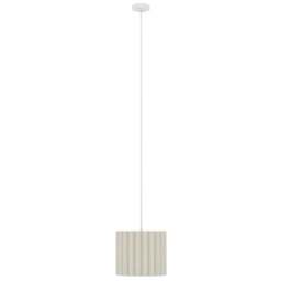 HOMCOM Linen Pendant Light, Modern Wave Ceiling Light Shade, E27 Lampshade for Living Room, Bedroom, Kitchen, Hallway, White - thumbnail 1