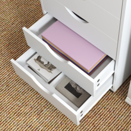 HOMCOM 5 Drawer Mobile Filing Cabinet, Vertical File Cabinet, Modern Rolling Office Storage Organizer Cupboard, White - thumbnail 9