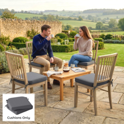 Outsunny Outdoor Chair Seat Cushions Set of 2, Garden Chair Cushions with 7cm Thick Foam & Ties, Dark Grey - thumbnail 9