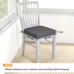 Outsunny Outdoor Chair Seat Cushions Set of 2, Garden Chair Cushions with 7cm Thick Foam & Ties, Dark Grey - thumbnail 3