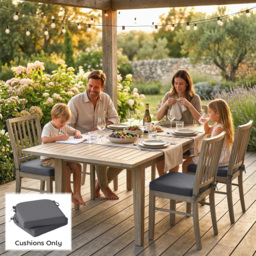 Outsunny Outdoor Chair Seat Cushions Set of 2, Garden Chair Cushions with 7cm Thick Foam & Ties, Dark Grey - thumbnail 8