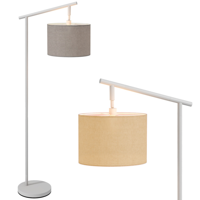 HOMCOM Modern Floor Lights with 350° Rotating Lampshade, Floor Standing Lamp for Living Room and Bedroom, LED Bulb Included, Grey - Aosom UK - image 1