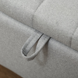 HOMCOM 92 x 31cm Linen-Look Storage Ottoman - Light Grey - thumbnail 8