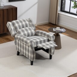 HOMCOM 160° Reclining Armchair, with Footrest - Grey and White - thumbnail 9