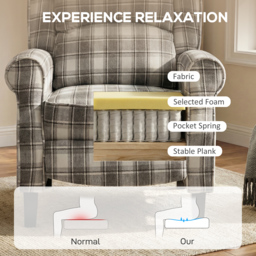 HOMCOM 160° Reclining Armchair, with Footrest - Grey and White - thumbnail 5