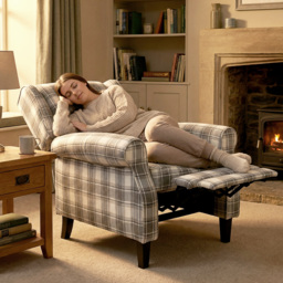 HOMCOM 160° Reclining Armchair, with Footrest - Grey and White - thumbnail 8