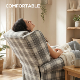 HOMCOM 160° Reclining Armchair, with Footrest - Grey and White - thumbnail 6