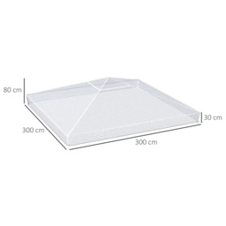 Outsunny 3 x 3 (m) Gazebo Protective Cover, Waterproof Cover for Gazebo, Canopy, and Tent - thumbnail 3