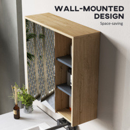 HOMCOM Five-Shelf Mirrored Bathroom Cabinet - Wood-Effect - thumbnail 6