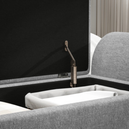 HOMCOM Storage Ottoman with Armrest, Upholstered Linen Storage Bench, Window Seat with Rubberwood Legs, Footstool for Bedroom Living Room, Hallway, Dark Grey - thumbnail 7