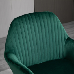 HOMCOM Velvet Armchair Duo: Luxurious Lounge Seating with Metal Base, Emerald Green - Aosom UK - thumbnail 8