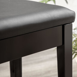 HOMCOM Traditional Piano Seat, Cushioned Keyboard Bench with Rubberwood Legs, Music Storage, Black - Aosom UK - thumbnail 8