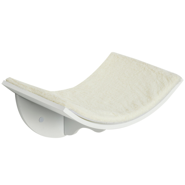PawHut Wall-Mounted Wood Cat Shelves, Curved Kitten Bed, Climber Perch, Modern Cat Furniture - Aosom UK - image 1