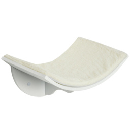 PawHut Wall-Mounted Wood Cat Shelves, Curved Kitten Bed, Climber Perch, Modern Cat Furniture - Aosom UK - thumbnail 1