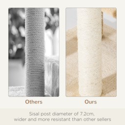 PawHut Beige Cat Tree, Kitten Scratching Post, Sisal Climbing Tower, Activity Centre, Sturdy - Aosom UK - thumbnail 5